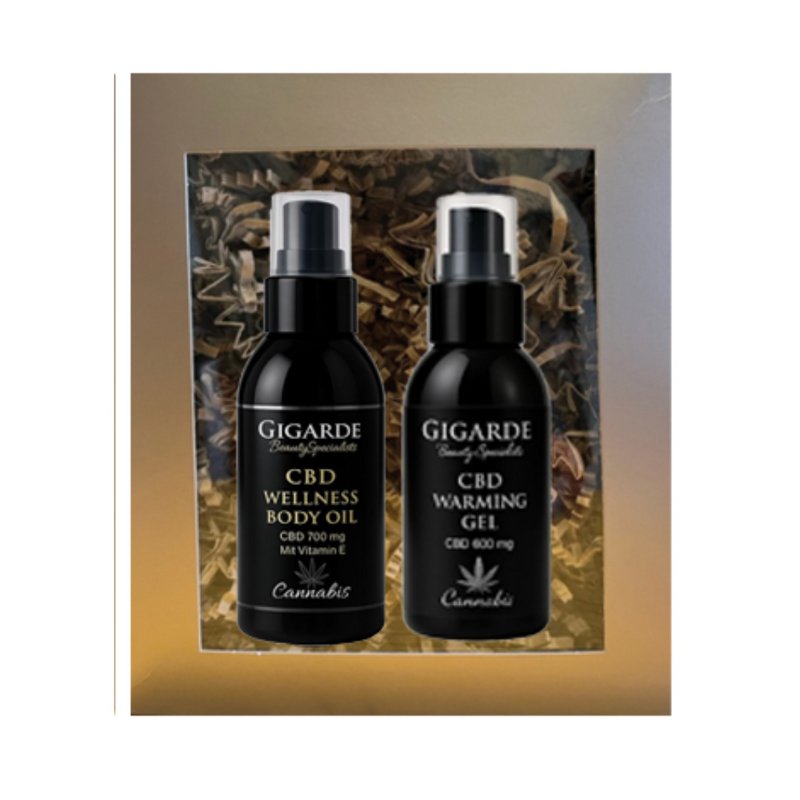 CBD Wellness Body Oil (100 ml) og CBD Warming Gel (100 ml) i et sæt