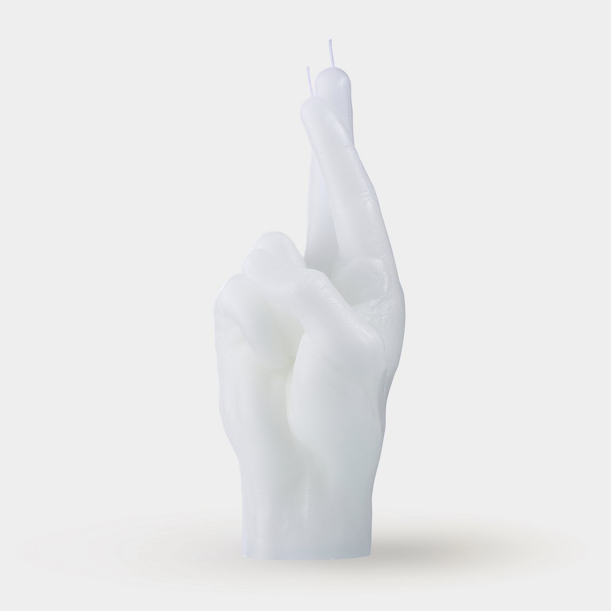 Crossed Fingers Candle White