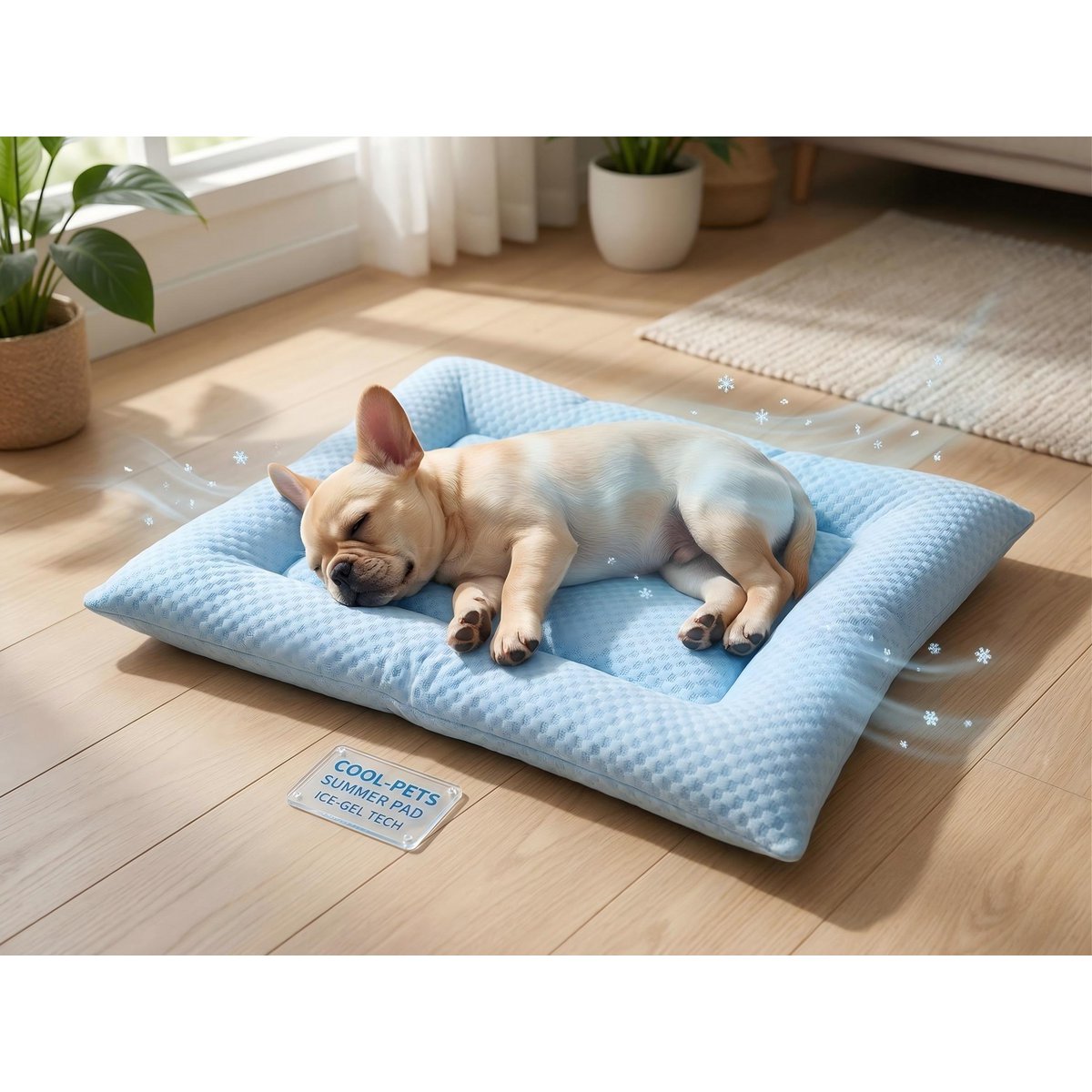Yommy Cooling Mat for Pets: Breathable Ice Silk Blanket, Soft and Non-Slip. Available in 3 Colors (Green, Grey, Blue) and Sizes M/L/XL. Ideal for Dogs and Cats, Washable, and the Best Choice for Summer. Copy