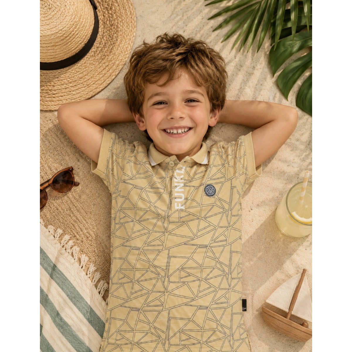 Funkle Jongens Polo – Beige