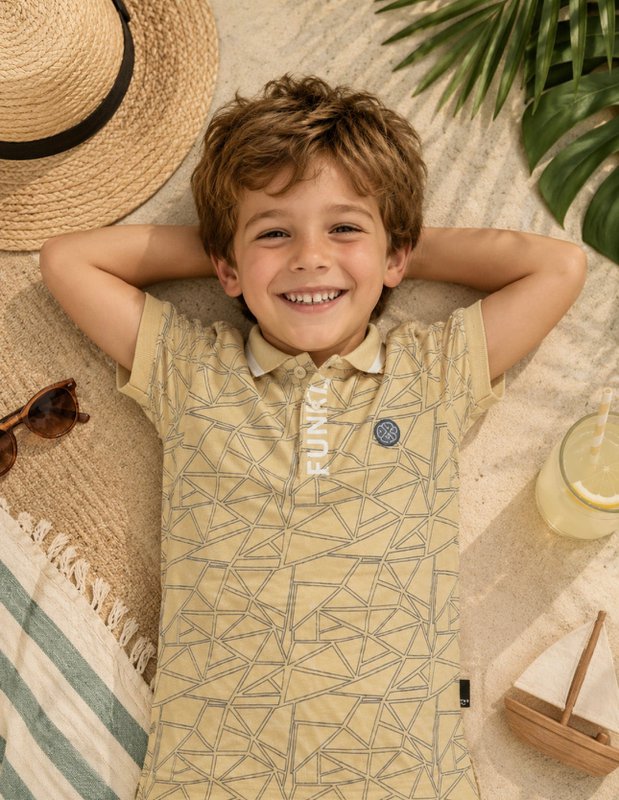 Funkle Jongens Polo – Beige