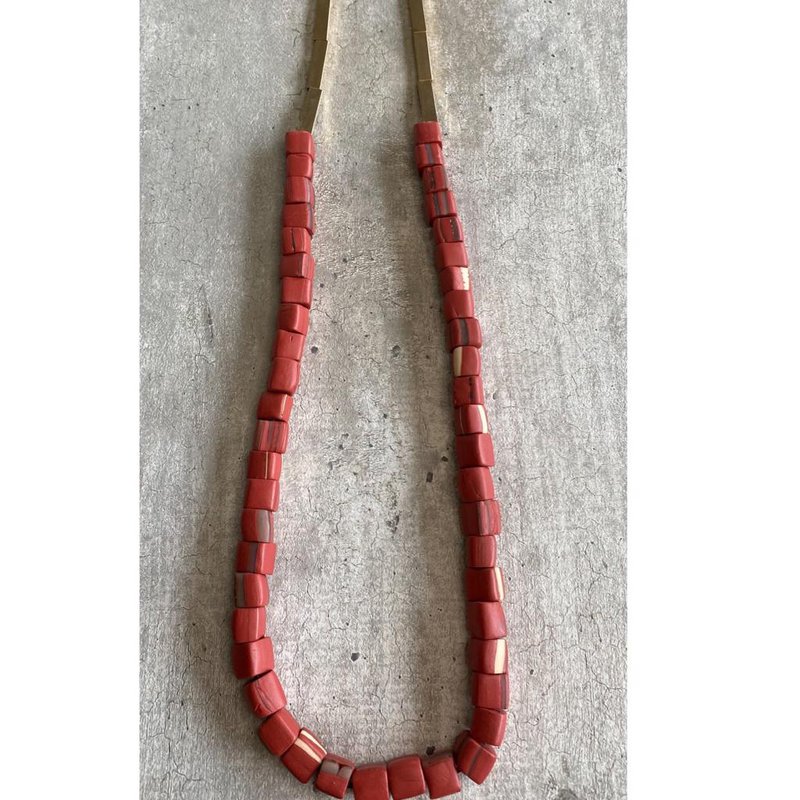 Collana lunga Mini-Cubes - Rosso Ciliegia