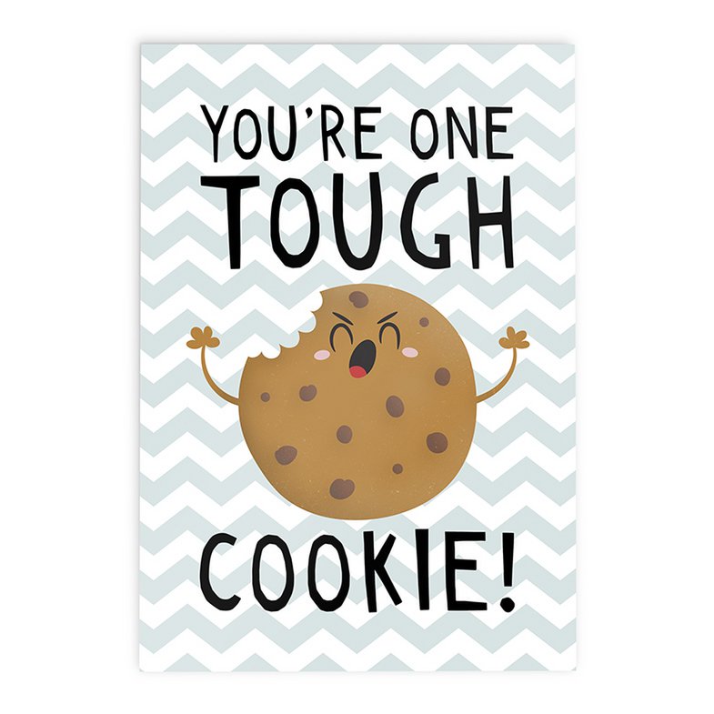 Carte de vœux Carte postale Carte de rétablissement // Kawaii You're One Tough Cookie !