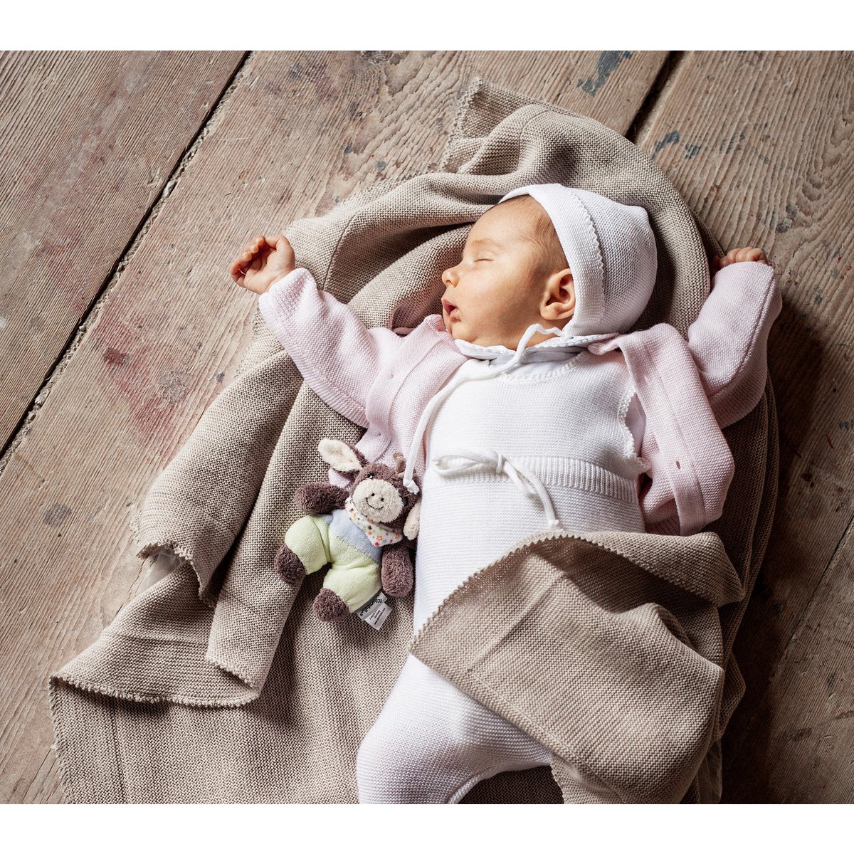 Jacke Rundhals Rosa aus 100% feinster Merinowolle