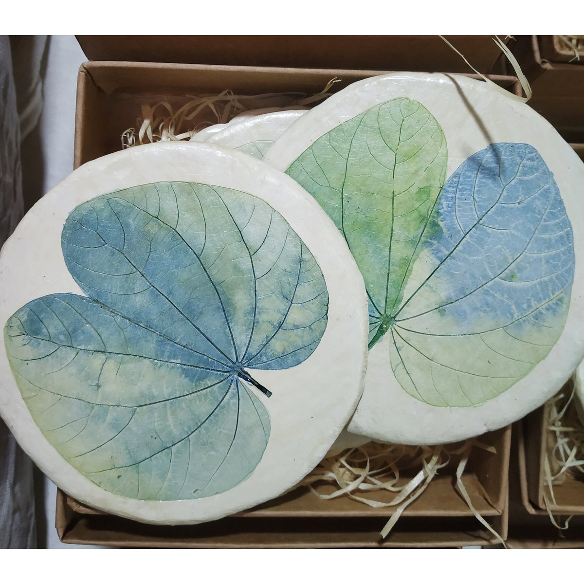 Coasters | Papier mache Kachnar leaf Eco-friendly