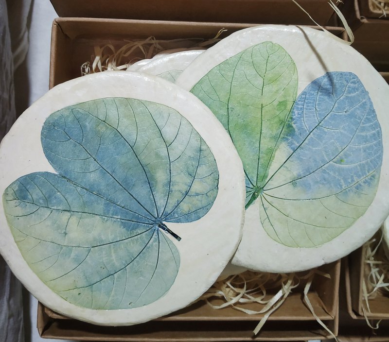 Coasters | Papier mache Kachnar leaf Eco-friendly