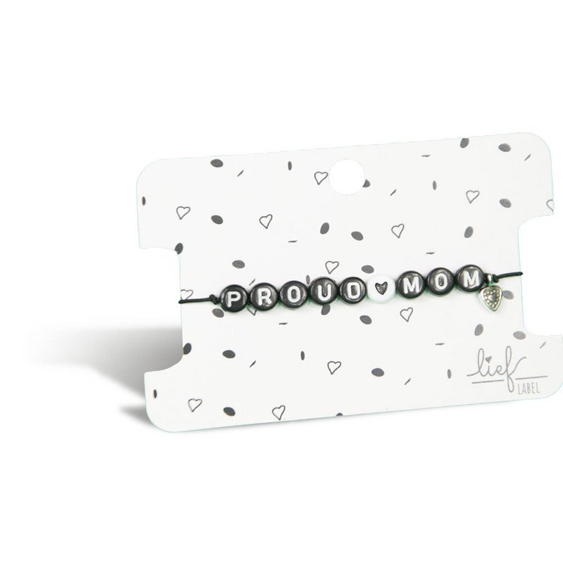 Bracciale Mamma Orgogliosa in bianco e nero