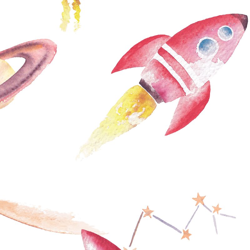 Papel Pintado Infantil Rockets - Color Marfil