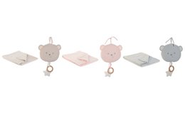 Soft, plush cotton blanket set in a variety of pastel colors with musical note design. Ideal for cozy comfort.