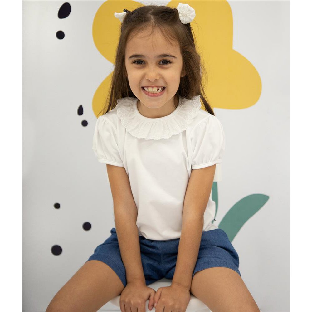 T-shirt fille en dentelle