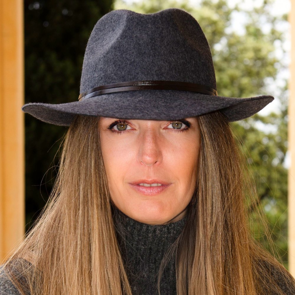 CHAPEAU FEUTRE - lien cuir, bord non cousu