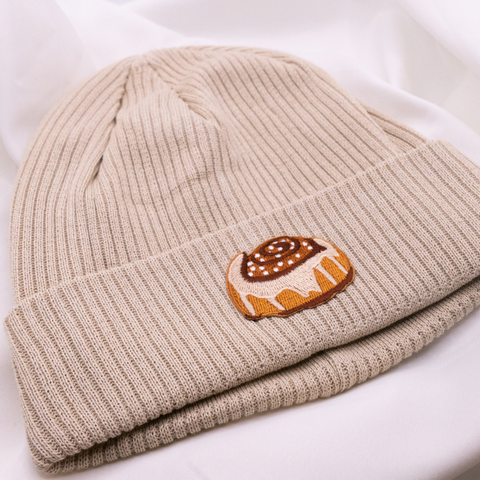 Hat cinnamon roll beanie embroidered Kanelbulle - Sweden gift winter hat colorful Scandinavia
