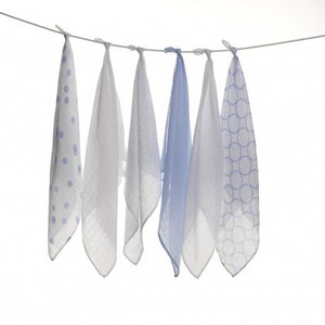 Set mit 6 bedruckten Baumwollwickeln - 70x70 cm