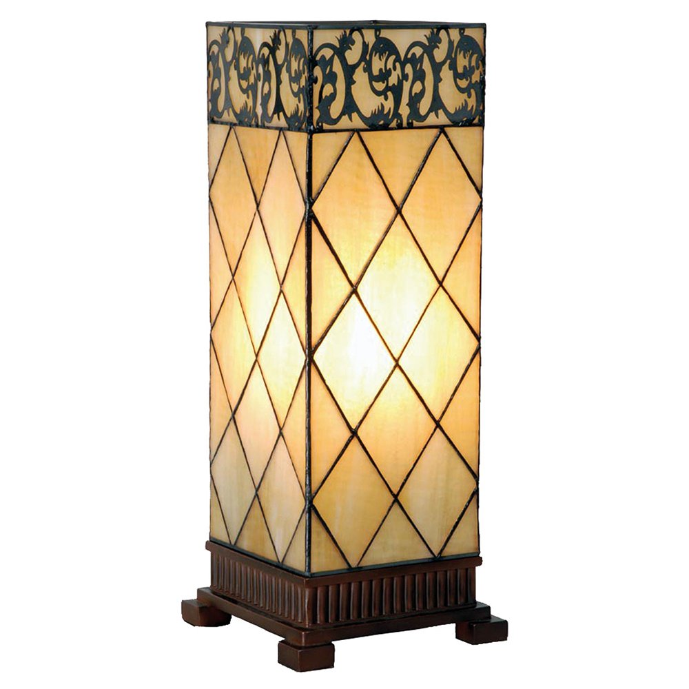 Tiffany table lamp 18x45 cm beige brown glass tiffany desk lamp