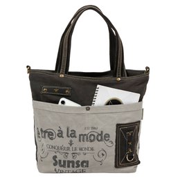 Damska płócienna torba na ramię Sunsa, duża. Vintage retro shopper w marynistycznym stylu. Wegańska torba damska A4 odpowiednia torba na ramię torba materiałowa na codzienną pracę jako prezent dla kobiet w czasie wolnym