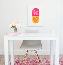 Love pill vægkunst print