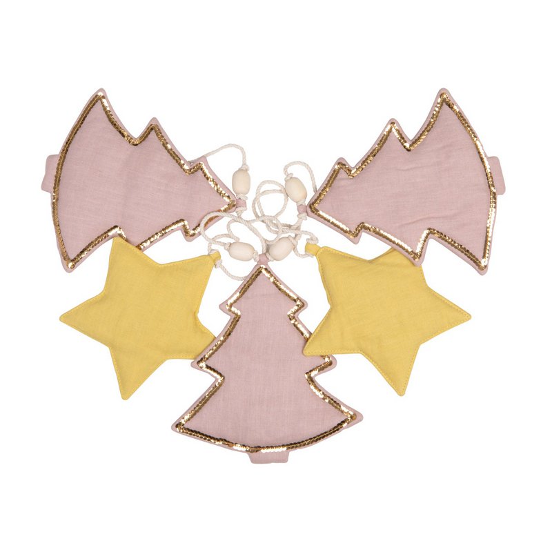 Guirlande en lin « Sapin de Noël rose »