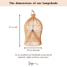 Rattan lampeskærm – Boho pendel – loftslampe hængende – Boho loftslampe MAHARA (Ø35 cm)