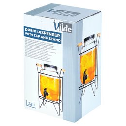 Dispenser med hanen og stå sort 4,2 L
