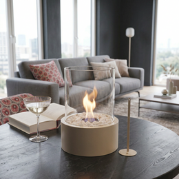 Table Fireplace - Round - Sand - 18x18x26,5cm