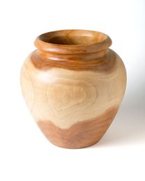 Samàn Kayoa Vase en bois naturel décoratif.