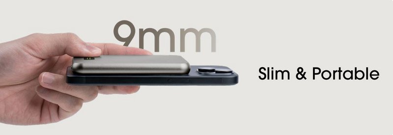 🔋 Smile Gan 100W - PowerBank 5000 Mah Wireless Magsafe with mirror 🔋
