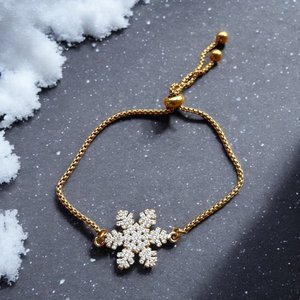 SNOW - Gold and zircon snowflake bracelet
