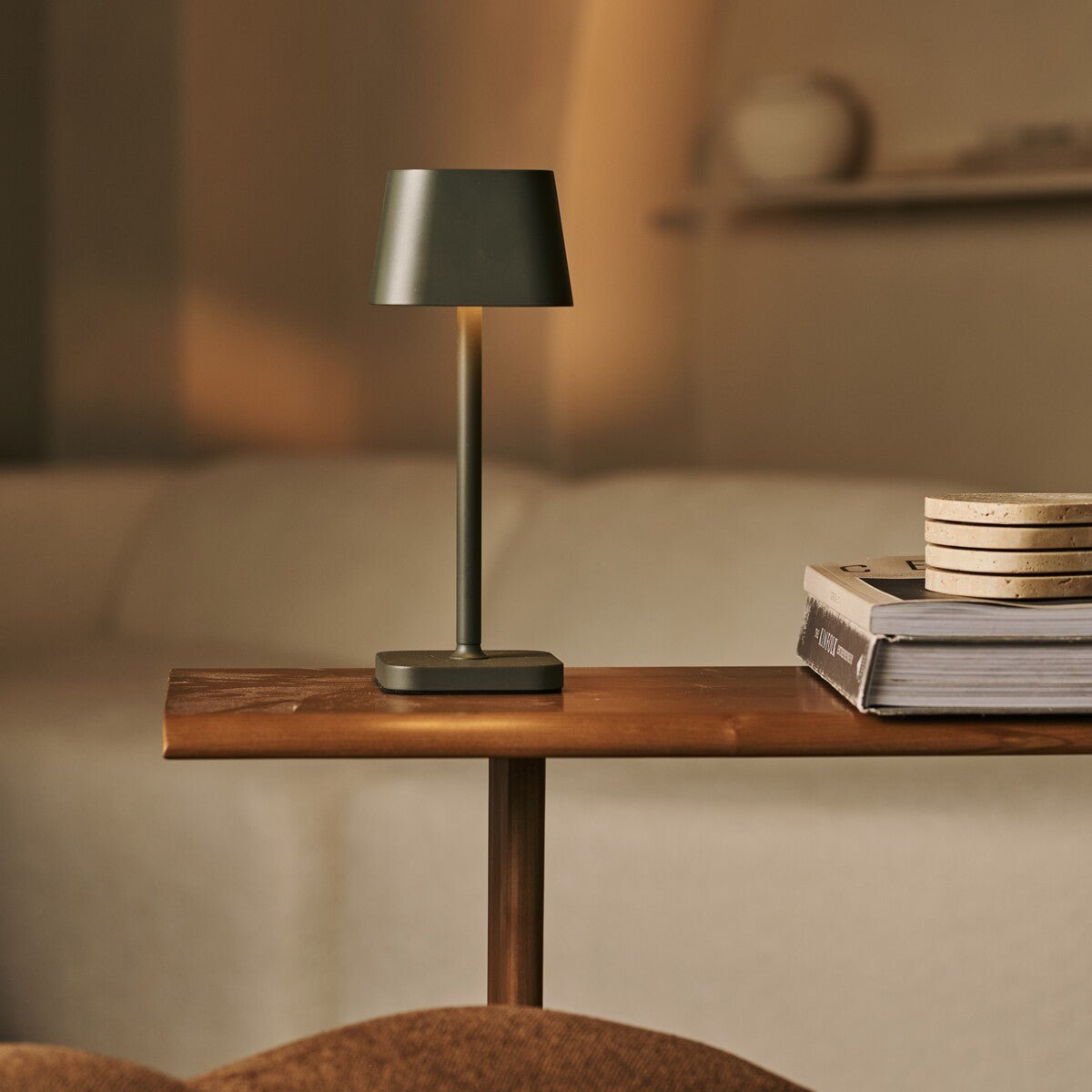 Ava Olive Green Rechargeable Table Lamp
