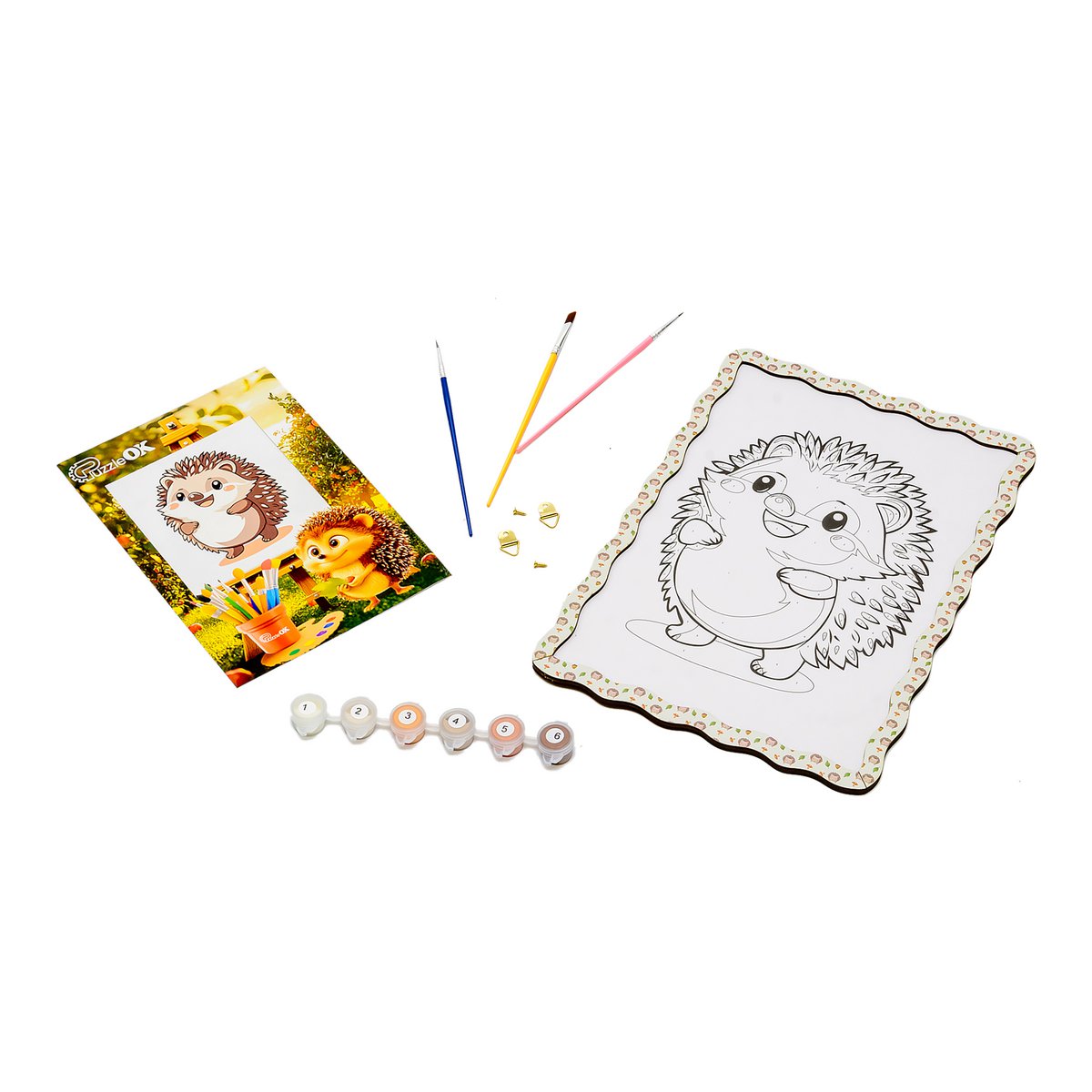 Hedgehog Paint by Numbers Kit for Kids A4 Canvas