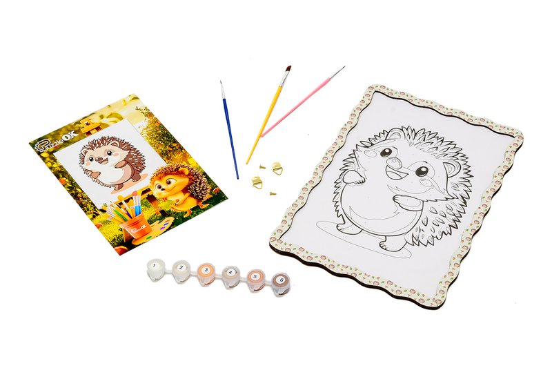 Hedgehog Paint by Numbers Kit for Kids A4 Canvas