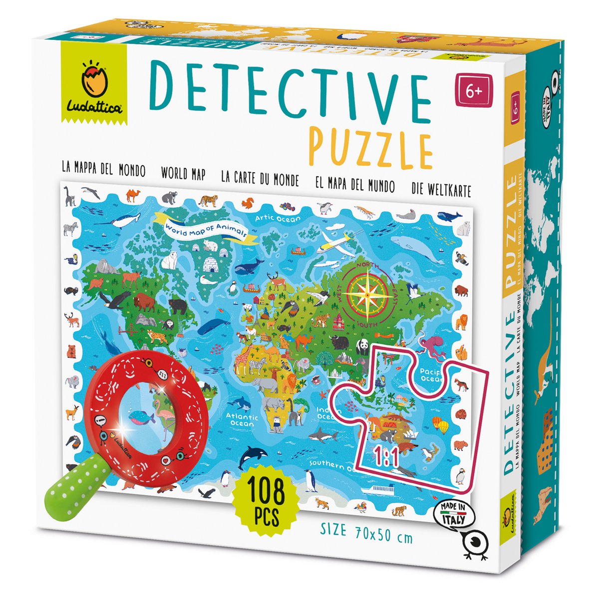 Puzzle de détective - carte animale