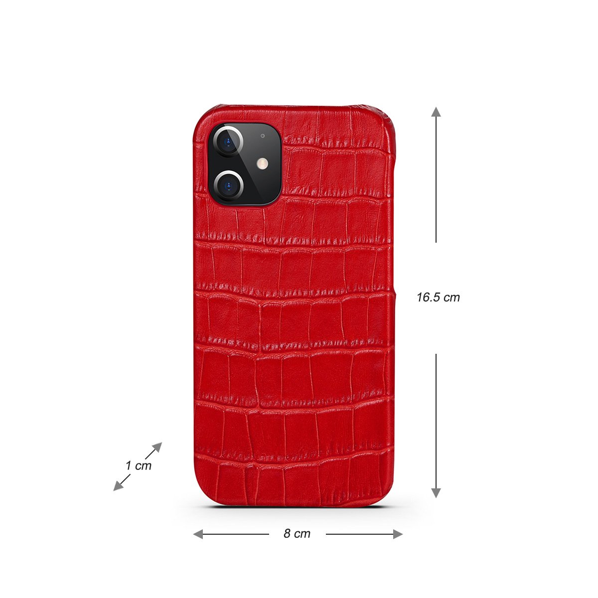 Leren Hoesje iPhone 12 Pro Max Rood Leer Met Kroko Print – Apple iPhone 12 Pro Max Hoesje Rood Leer Met Kroko Print