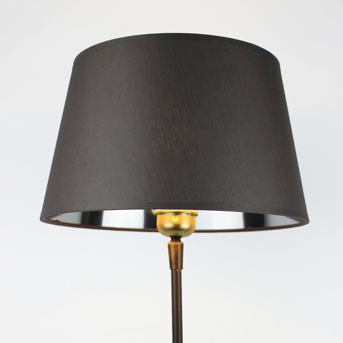 Lampenkap stof donkergrijs/binnenkant zilveren kap 25/20/15 cm