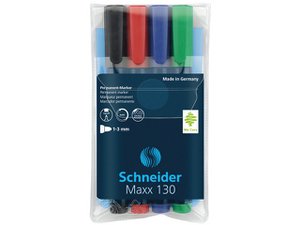 Schneider Permanentmarker rundes Federmäppchen 4-tlg