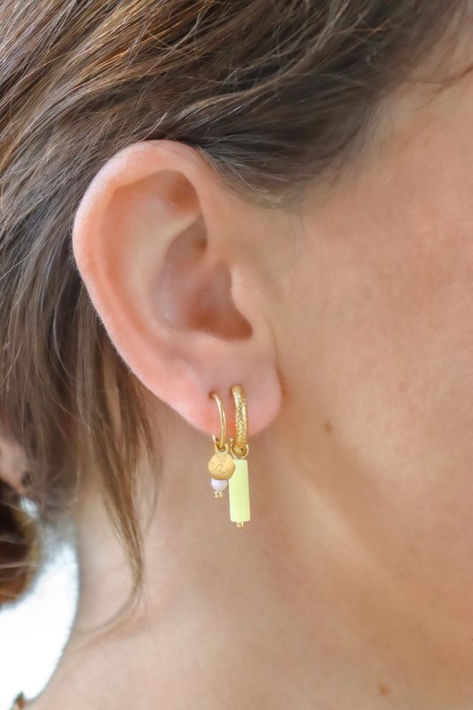 Boucles d'Oreilles Jade Citron - Or