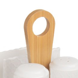 Porzellan mit Salz- und Pfefferschütteln mit Ständer WhiteLine 3 PCs