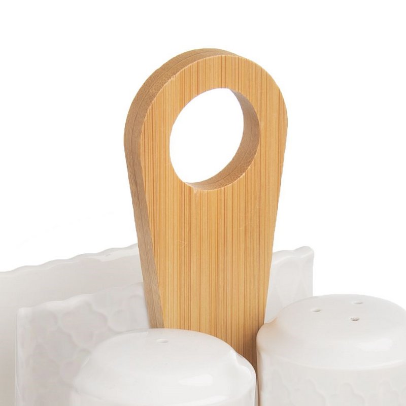 Porzellan mit Salz- und Pfefferschütteln mit Ständer WhiteLine 3 PCs
