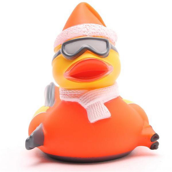 Rubber duck skier - white/red rubber duck