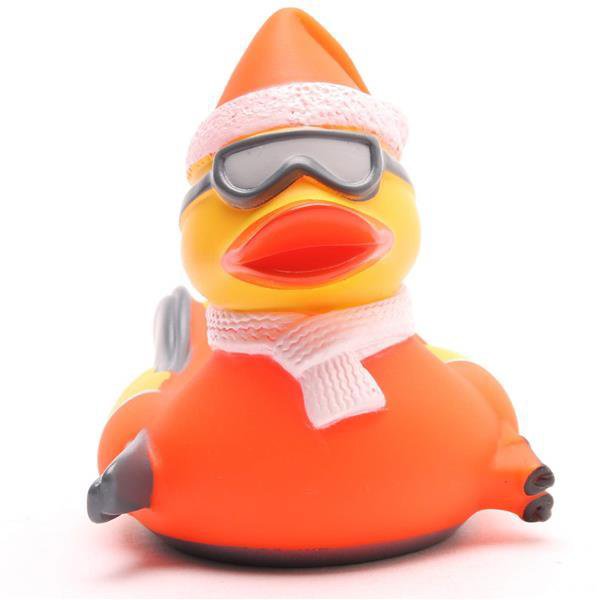 Rubber duck skier - white/red rubber duck