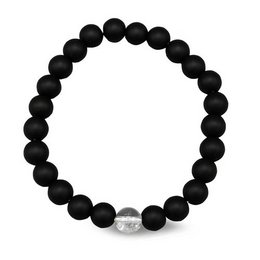Pulsera negra con piedra invisible
