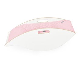 Babywippe Holz weiß, Stoff rosa