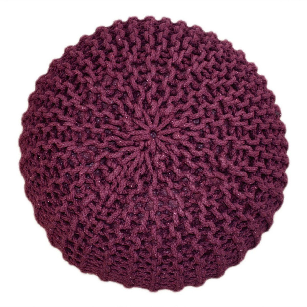 Pouf Ø 55 h 37 h 37 tabouret de tricot siège de planche de sol de pouf durable
