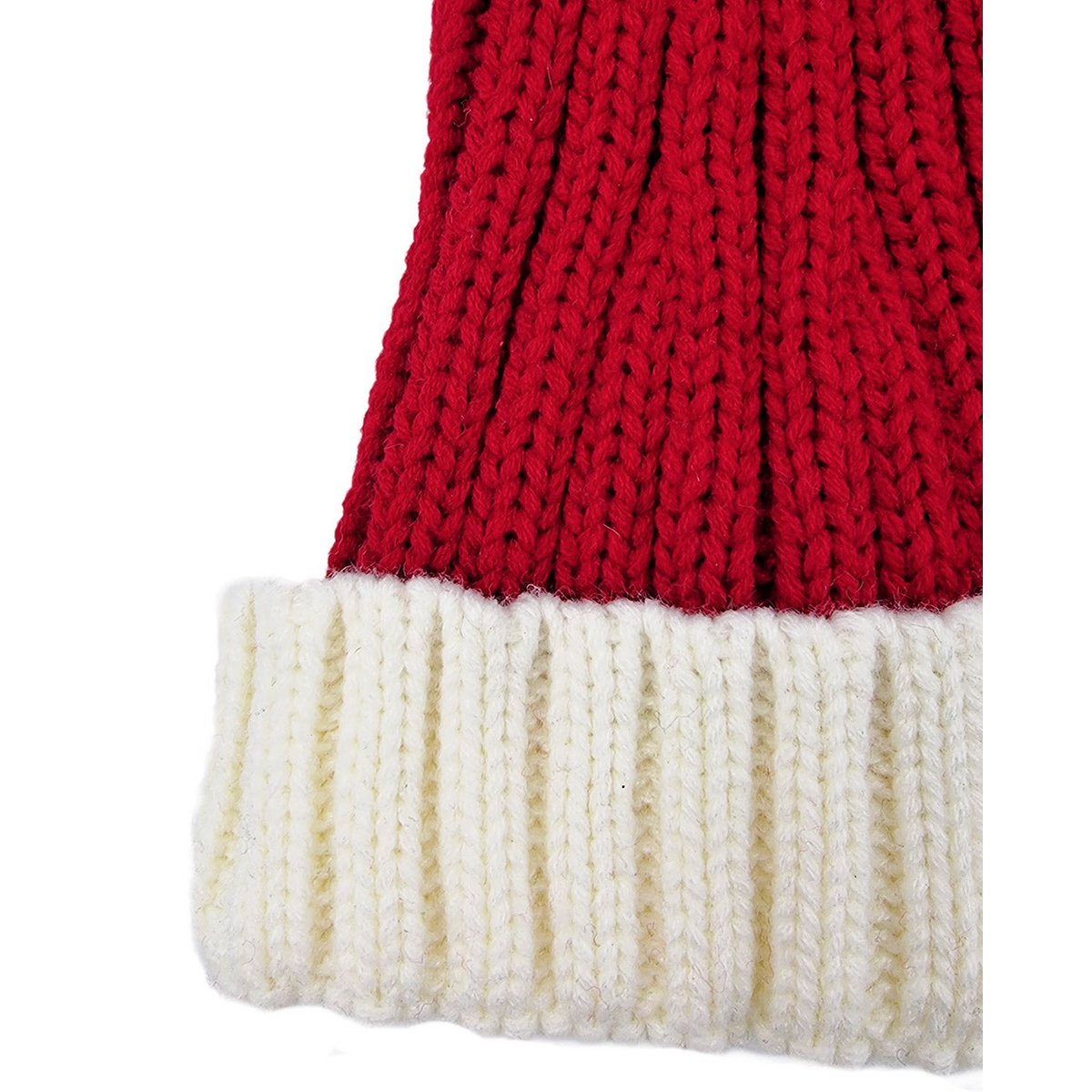 Santa hat - Red with white brim coarse knit