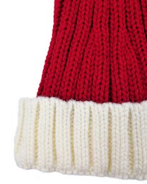 Santa hat - Red with white brim coarse knit