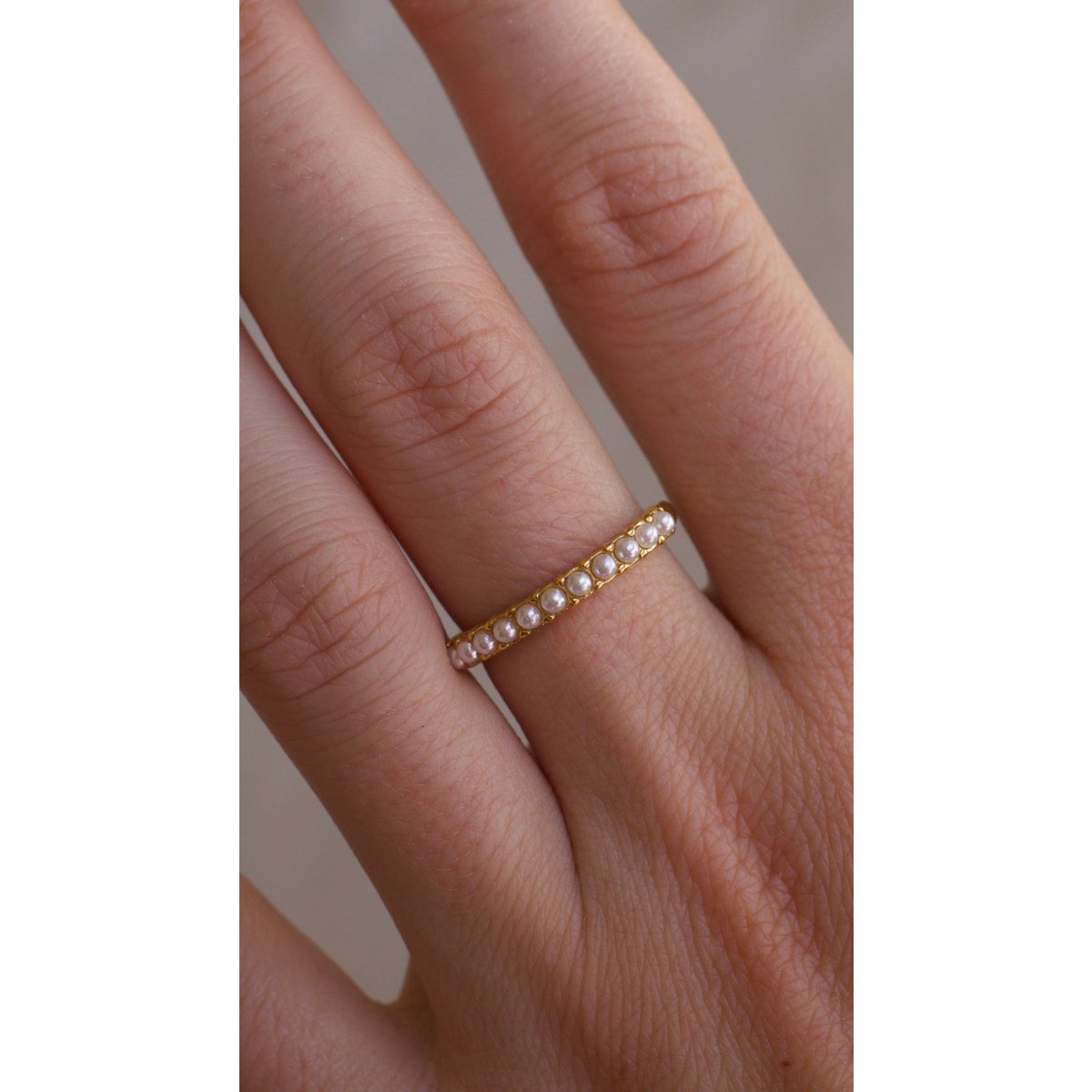 Africa - Anello vintage con perla in oro