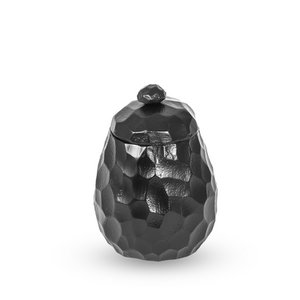 Decorative aluminium container in black, 13x13x16.5 cm DECOSILUET