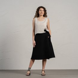 Falda Cruzada De Lino Beverly
