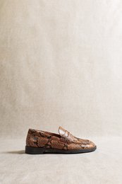 EMILIA CUOIO – Slipper aus Leder mit Schlangenprägung