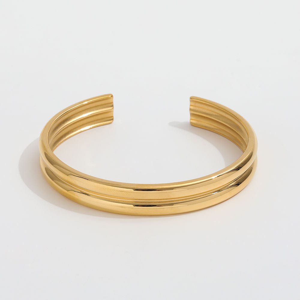 Gil - Bracciale a polsino largo lucido Oro