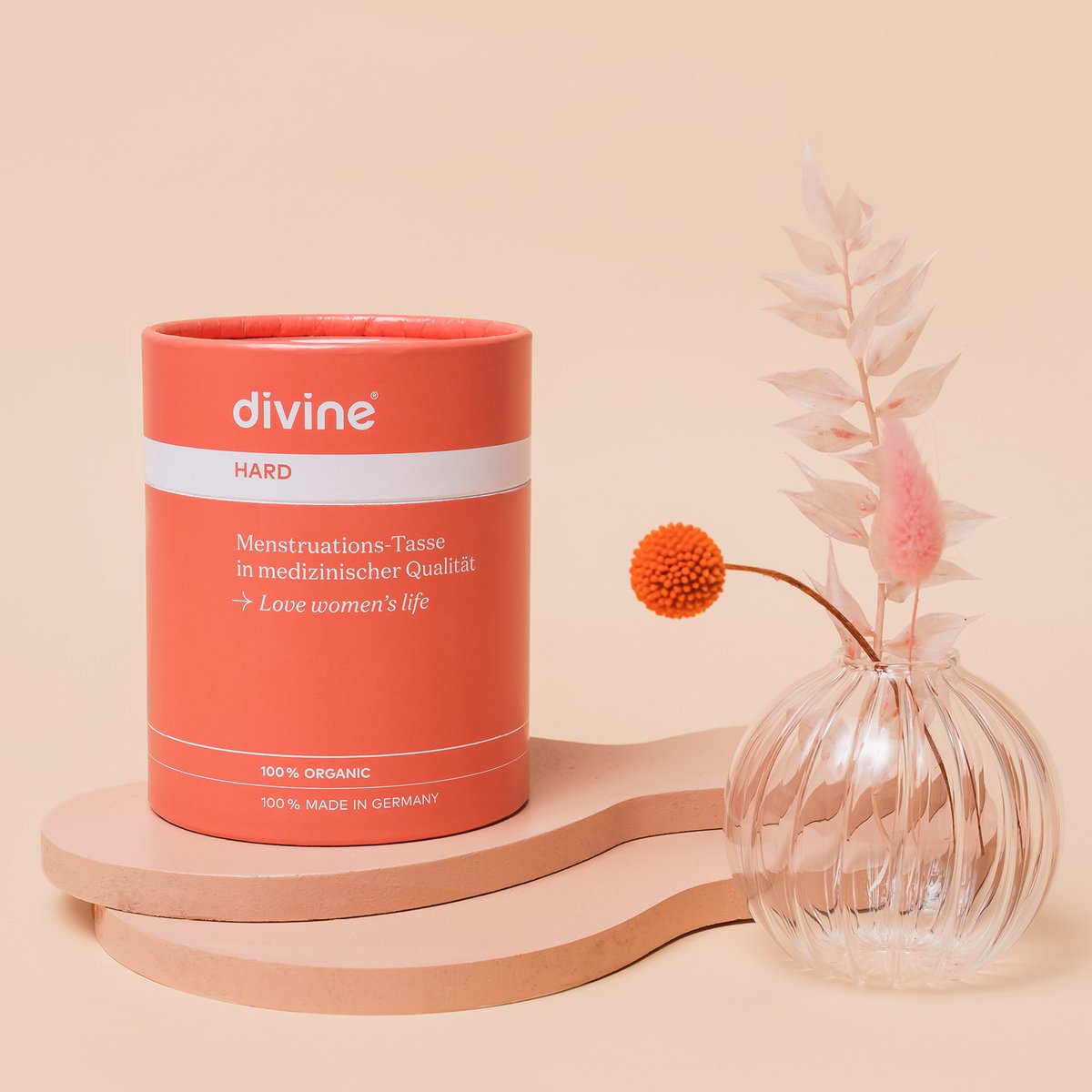 divine Menstrual cup I Hard l Pretty in Pink l Size L
